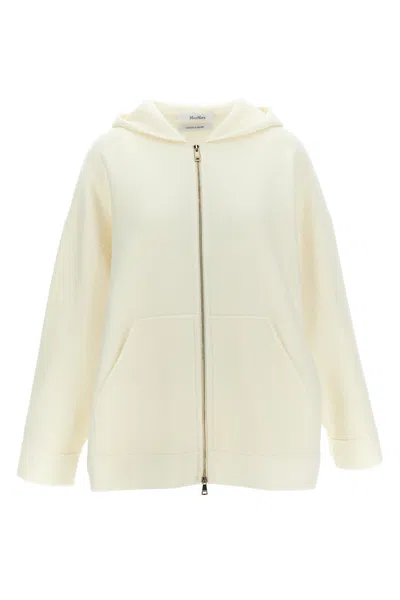 Max Mara Hooded Sweatshirt With Front Pockets And Long Sleeves In Neutral