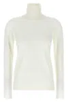 Max Mara White High Neck Sweater In Wool Woman In White