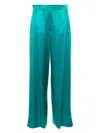 Max Mara Women Satin Wide-leg Silk Trousers In Green