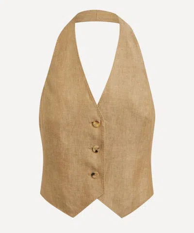 Max Mara Women's Sauro Linen Batavia Waistcoat In Brown