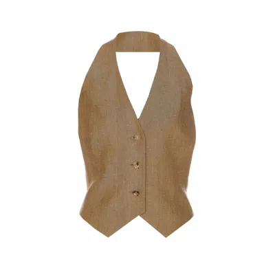 Max Mara Women Sauro Linen Waistcoat