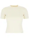 Max Mara Ivory Stretch Viscose Blend T-shirt In Neutral