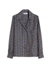 Max Mara Maxmara Mxmdisco Semi Fitted Printed Silk Shirt In Blue