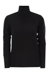 Max Mara Blue Saluto Turtleneck Sweater In Black