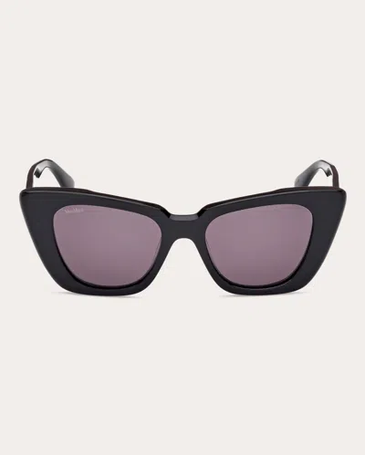 Max Mara Women's Shiny Black Glimpse5 Butterfly Sunglasses In Shiny Black/smoke