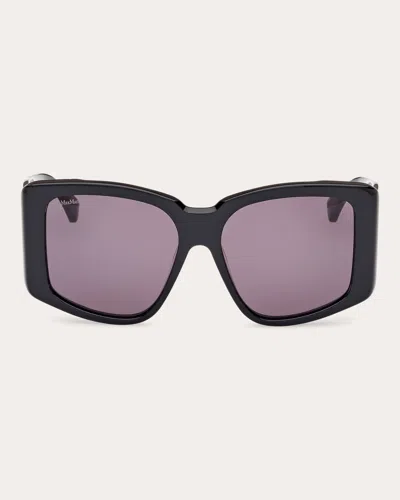 Max Mara Women's Shiny Black Glimpse6 Oversized Sunglasses In Shiny Black/smoke