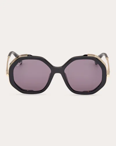 Max Mara Women's Shiny Black Liz Geometric Sunglasses