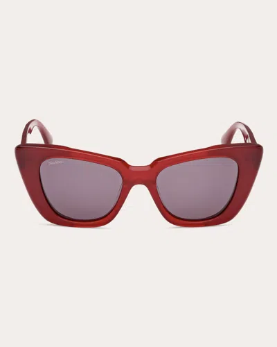 Max Mara Women's Shiny Red Glimpse5 Butterfly Sunglasses