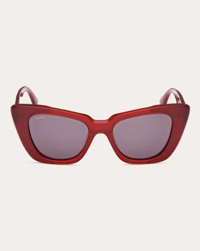 Max Mara Glimpse5 50mm Polarized Butterfly Sunglasses In Red