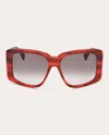 Max Mara Women's Shiny Red Glimpse6 Oversized Sunglasses In Shiny Red/gradient Smoke