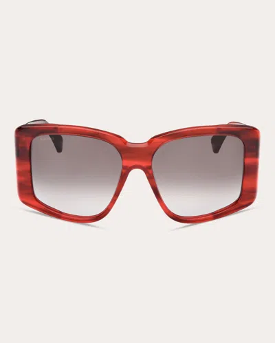 Max Mara Women's Shiny Red Glimpse6 Oversized Sunglasses In Shiny Red/gradient Smoke