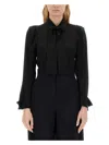 Max Mara Women's Shirt With Bow In Black