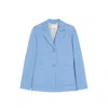 Max Mara Single-breasted Linen Jacket In Blue