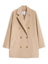 Max Mara Double-breasted Notched-lapel Coat In Neutral