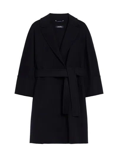 Max Mara Women's Short Double Faced Wool Coat In Blue