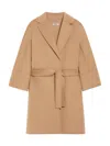 Max Mara Short Double-faced Wool Coat In Brown