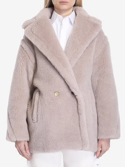 Max Mara Women Short Teddy Bea Icon Coat In Brown