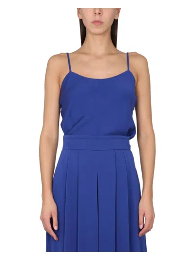 MAX MARA WOMEN'S SILK CHARMEUSE TUXEDO TOP