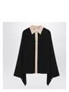 Max Mara Black Silk Colour-block Shirt In Black