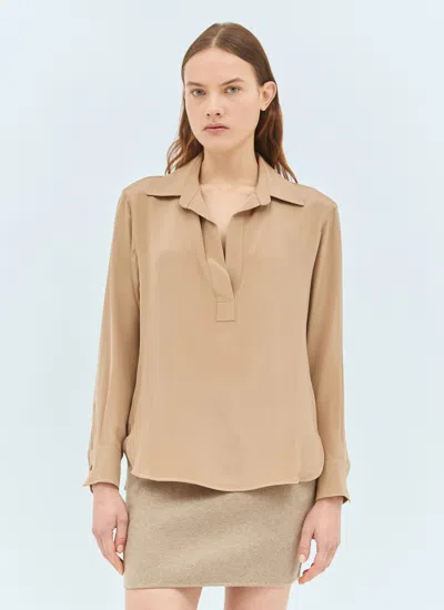 Max Mara Women Silk Crêpe De Chine Shirt In Cream