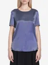 Max Mara Silk Satin Blouse In Blue