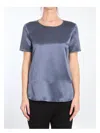 Max Mara Silk Satin Blouse In Grey