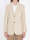 Max Mara Women Single-breasted Blazer In Shetland In Neutral