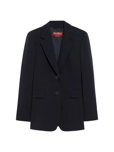 Max Mara Tailored Suit With Flap Pockets And Lapels In Black