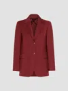 Max Mara Women's Single Breasted Woollen Cloth Jacket In Ruby