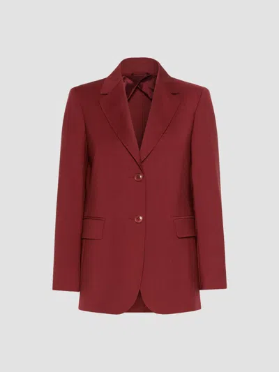 Max Mara Women's Single Breasted Woollen Cloth Jacket In Ruby