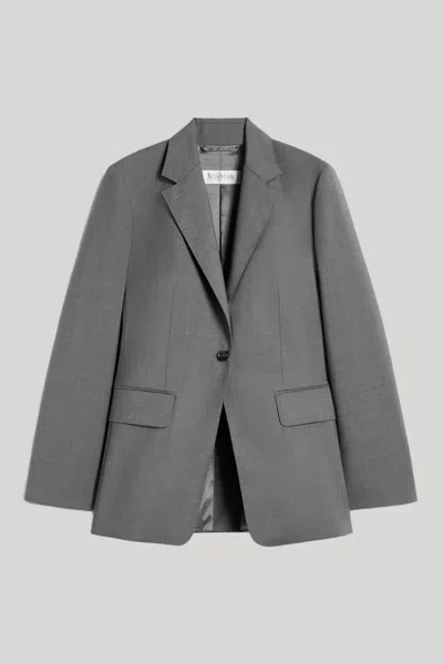 Max Mara Women's Single-breasted Woollen Cloth Blazer In Medium Grey In Gray