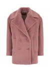 Max Mara Cappotto Slam In Eco Pelliccia Rosa Donna