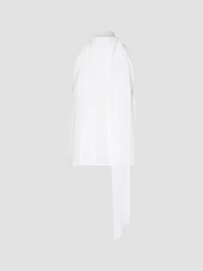 Max Mara Women's Sleeveless Crepe De Chine Top In White