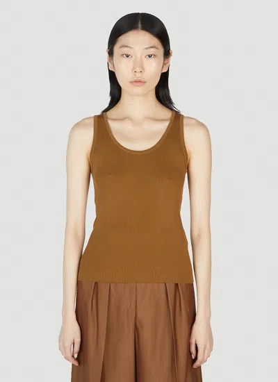 Max Mara Women Sleeveless Knitted Top In Brown