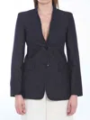 Max Mara Slim-fit Single-breasted Blazer In Blue