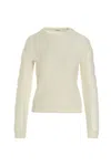 Max Mara Round Neck Long-sleeved Sweater In White