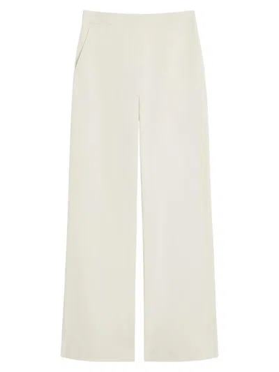 Max Mara Dentice Wide-leg Stretch Cotton Twill Pants In Neutral
