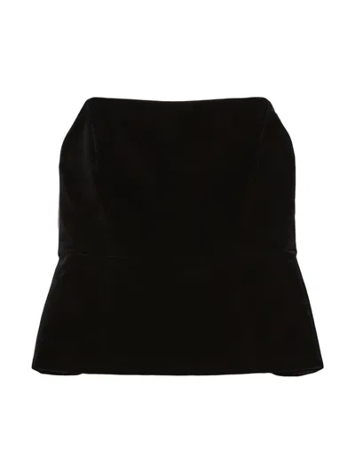 Max Mara Women's Strapless Velvet Top In Black
