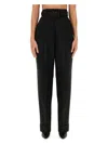 Max Mara Street Pleated Cotton Twill Tapered Pants In Black