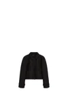 Max Mara Boxy Jacket In Technical Mesh In Black
