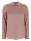 Max Mara Studio Pink Stretch Satin Baden Shirt In Pink