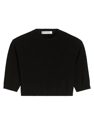 Max Mara Women's Stretch Viscose Cropped Jumper In Black