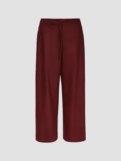 Max Mara Women's Stretch Wool Joggers Style Trousers In Bordeaux