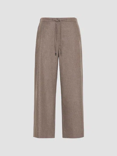 Max Mara Women's Stretch Wool Joggers Style Trousers In Brown