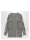 Max Mara Womens White Black Paio Striped Cotton And Silk-blend Shirt In White