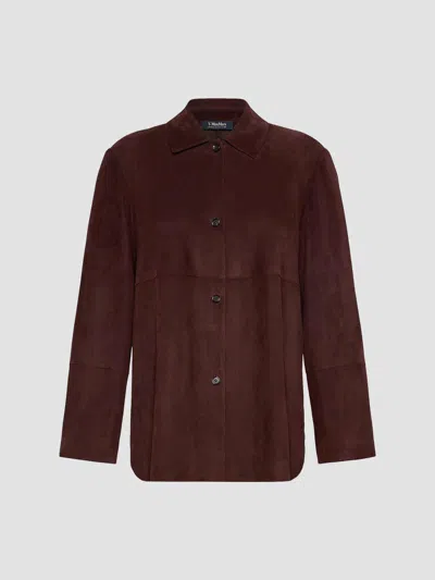 Max Mara Women's Suede Jacket In Dark Red