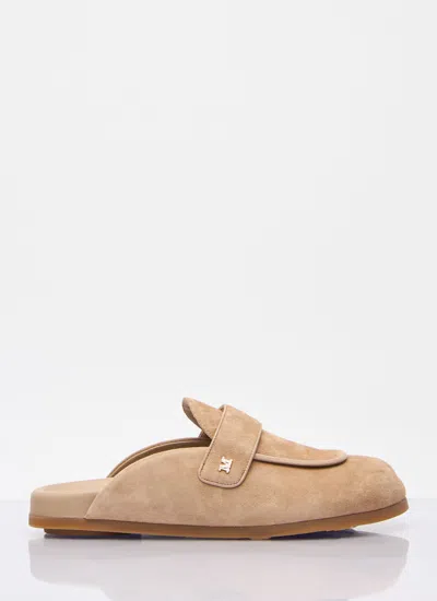 Max Mara Women Suede Mules In Cream