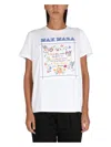 Max Mara Embroidered Cotton Short Sleeve T-shirt In Ivory