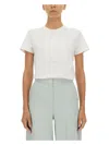 Max Mara Short Sleeve Crew Neck Top In Multi