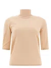 Max Mara Cecina Knitted Wool Top In Beige